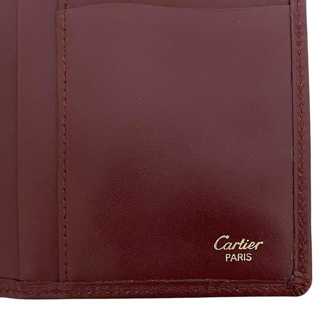 Cartier Bifold Wallet Bordeaux Burgundy Must Wallets Excellent Condition Leather