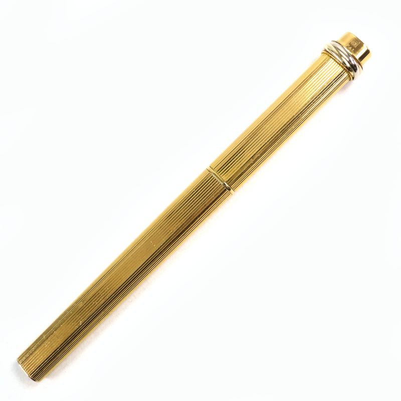 - Cartier Vintage Trinity Ballpoint Pen With Cap Gold Made In France Men's