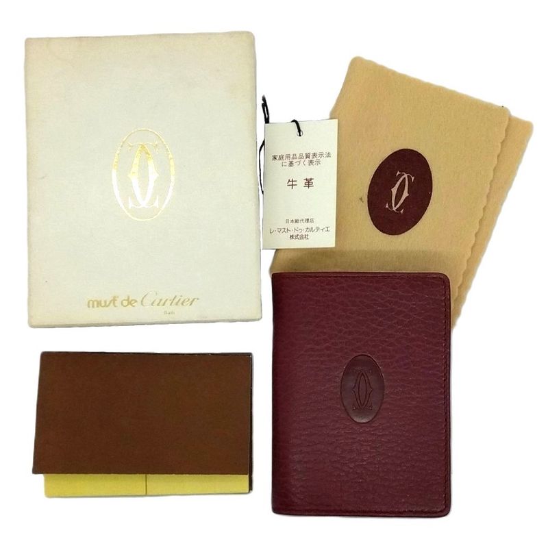 Cartier Post-it Must Line Leather Bordeaux Sticky Note Case Stationery