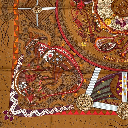 Hermes Silk Scarf Carre 90 REVE D'australie Australian Dream Blawan
