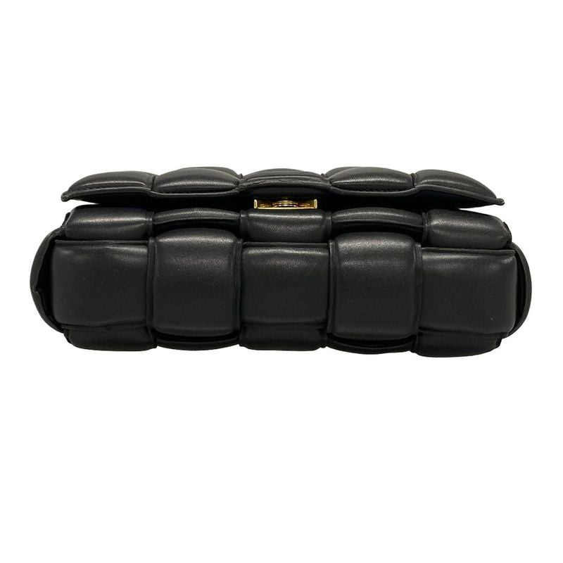 Bottega Veneta Shoulder Bag Padded Cassette Black Lambskin