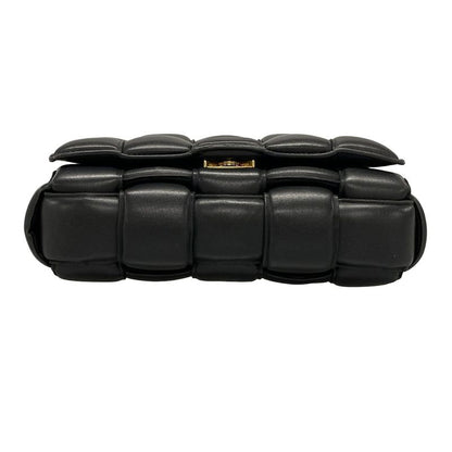 Bottega Veneta Shoulder Bag Padded Cassette Black Lambskin