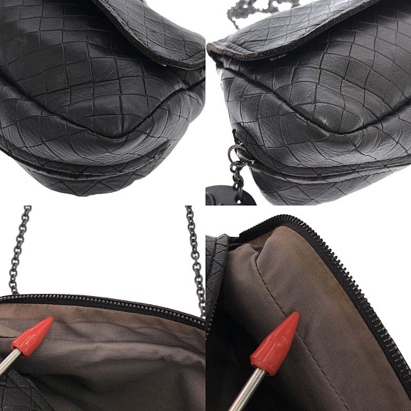 Bottega Veneta Intreccio Chain Shoulder Bag - Dark Brown - Women