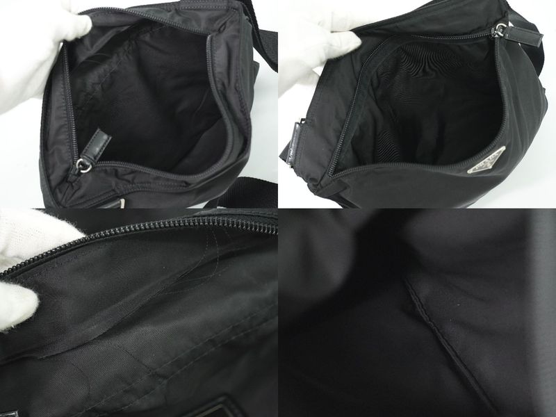 Authentic Prada Nylon Shoulder Bag Pochette Black Bag Pre-owned [follow-up