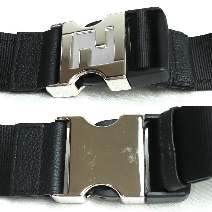 Fendi Shadow Diagonal Belt Bag Waist Bag Black 7va562 AMAC F0gxn Men's Preowned