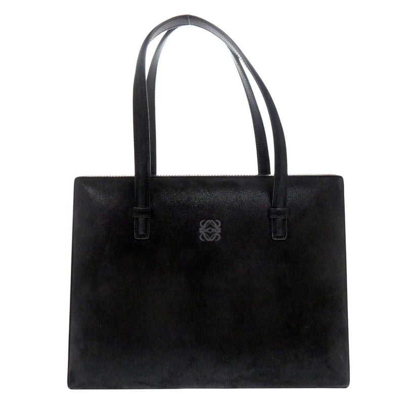 Loewe Vintage Anagram Suede Leather Black Handbag 1539