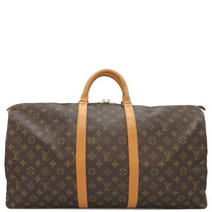 Louis Vuitton Boston Bag Keepall 55 Monogram Canvas Monogram Gold Hardware