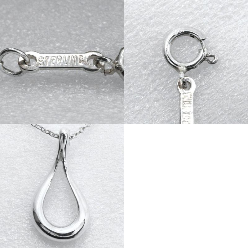 Tiffany & Co Open Teardrop Elsa Peretti 925 Silver Ladies 2.6g Necklace