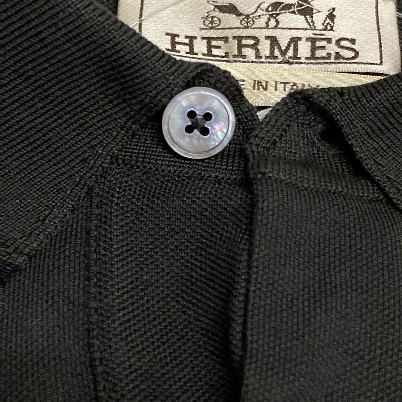 Hermes Short Sleeve Polo Shirt Size M Men's - 567830ha22me Dark Gray And Black