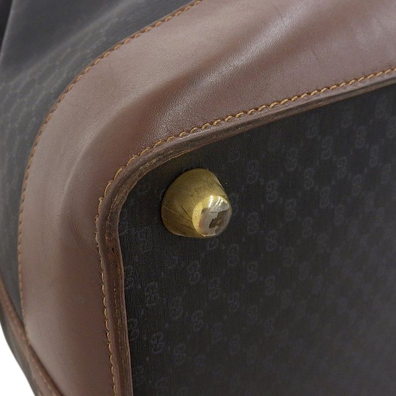 Gucci 90's Vintage Sherry Line Micro GG Jacquard Leather Box Calf Leather