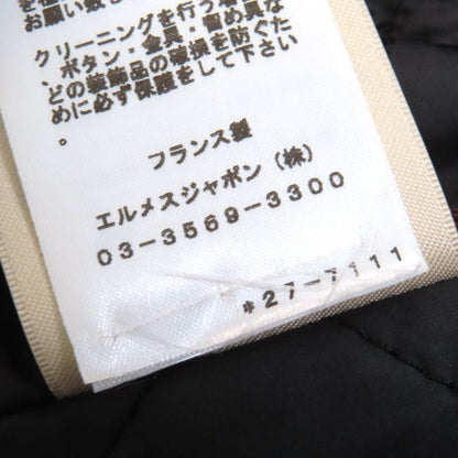 Hermes 22AW 2h0106dg Cashmere Blend Serie Button Zip Up Quilted Coat Dark Navy