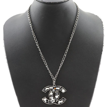 Chanel Coco Mark Metal And Rhinestone Silver/black 03A Ladies 34.1g Necklace