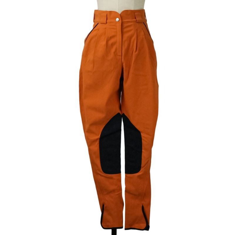 Hermes Vintage Two-tuck Serie Button Tankard Pants 44 Orange Navy