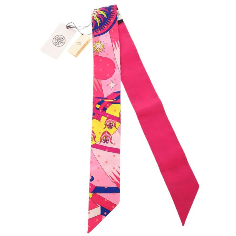 Hermes Twilly Plumetis Silk Rose Multicolor 0771 Hermes