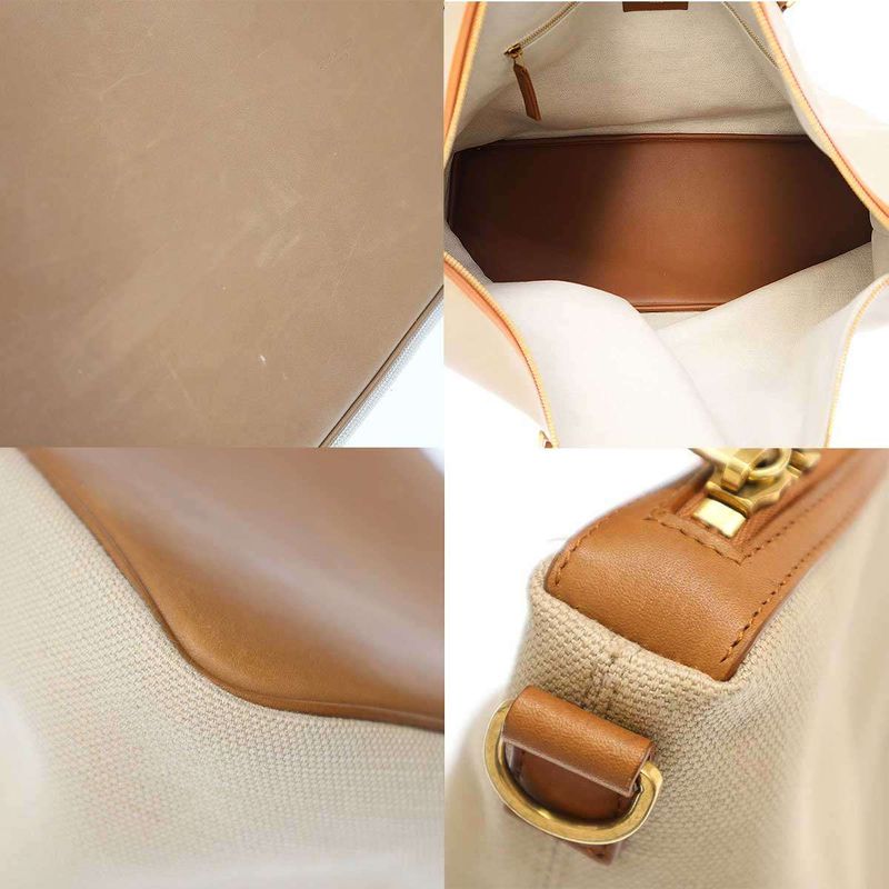 Saint Laurent Paris Leather Trimmed Canvas Duffel Bag 773705 09 23 Brownish