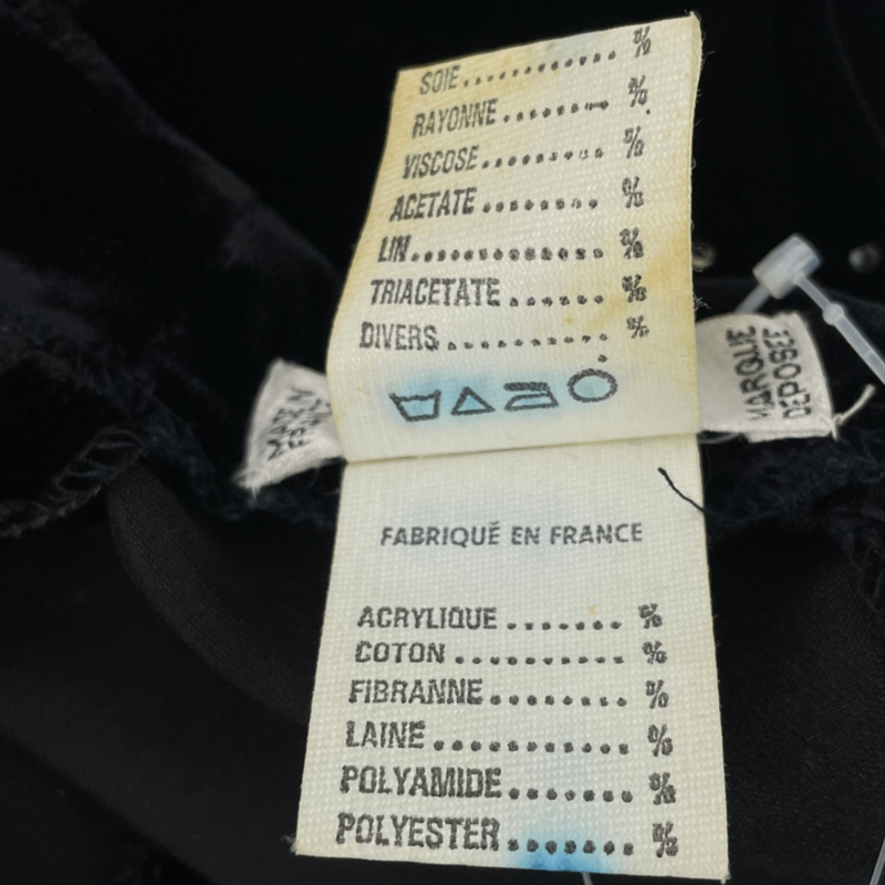 Celine Velour Rhinestone Dress Long Sleeves Black