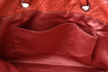 Chanel Shoulder Bag Tote Bag Chanel Quilted Leather Dark Pink Silver