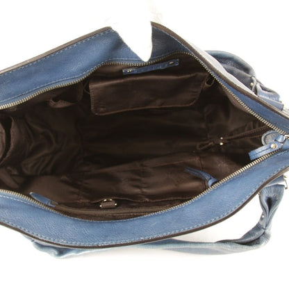 Celine Bittersweet Handbag Leather Blue Stylish Shape Carriage Hardware