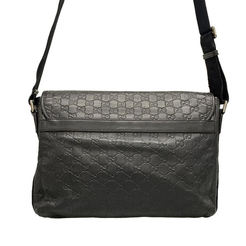 Gucci Shoulder Bag Stripe Line 246067 Black Leather