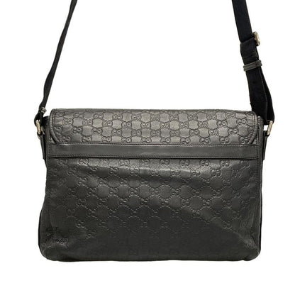 Gucci Shoulder Bag Stripe Line 246067 Black Leather