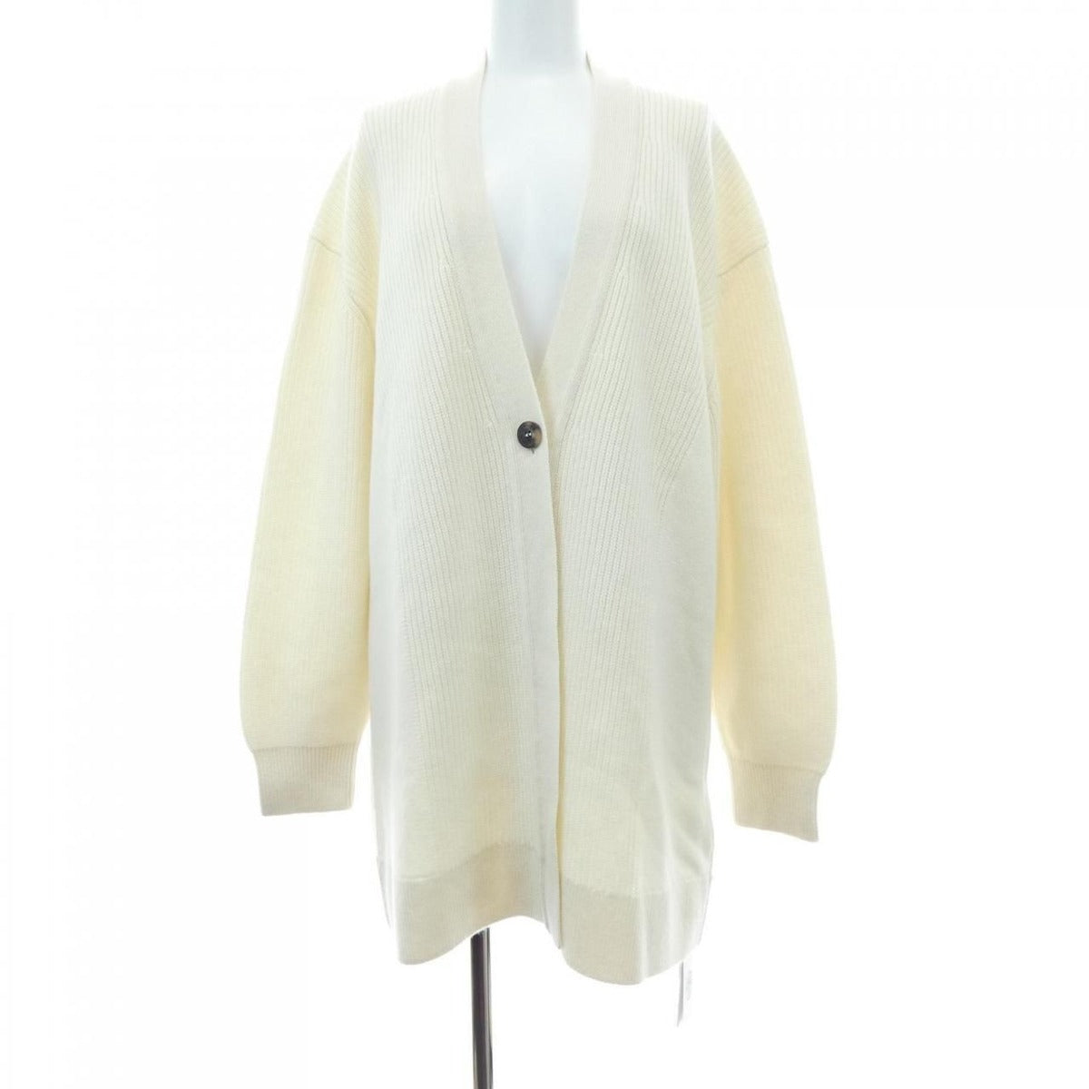 Hermes Long Cardigan Cashmere White