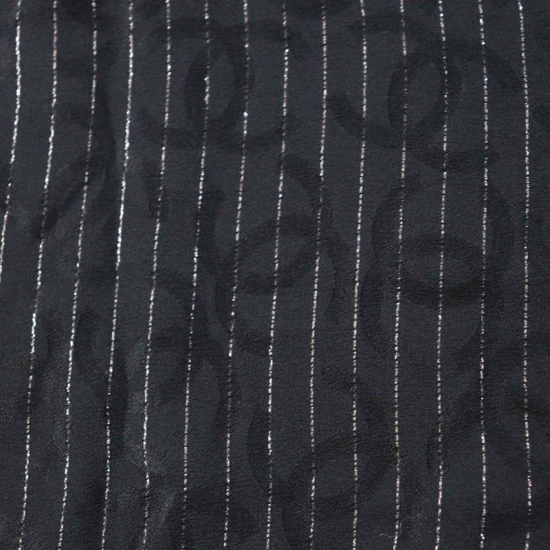 CHANEL 23P P74411 Silk Coco All Over Pattern And Stripes Cache-coeur Short