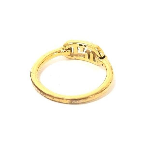 Fendi Ring O-rock Gold Metal Line Stone — view 2