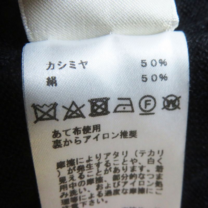 Hermes Cashmere Silk Long Sleeve Knit Cardigan With H Button Dark Navy 36 Made