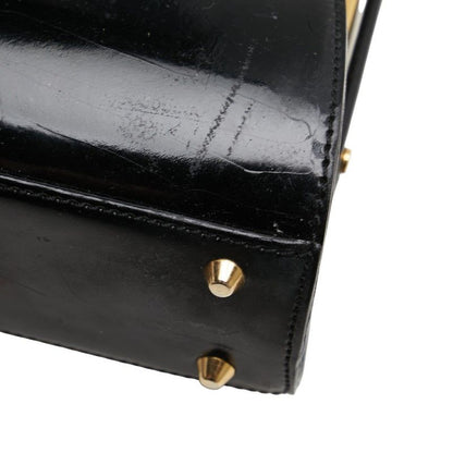 Dior Handbag Shoulder Bag 2WAY Black Gold Patent Leather Women's Dior