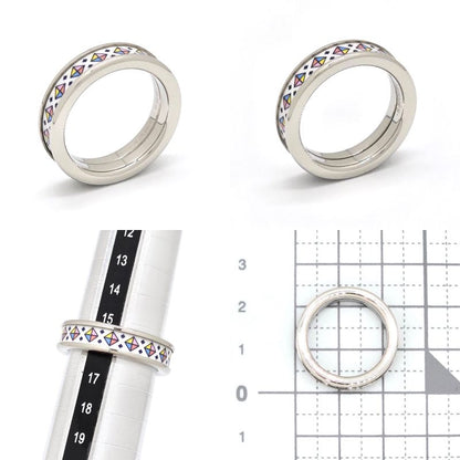 Hermes Ring Collier De Chien PM T57 Approx 16 Confetti Enamel Print Metallic