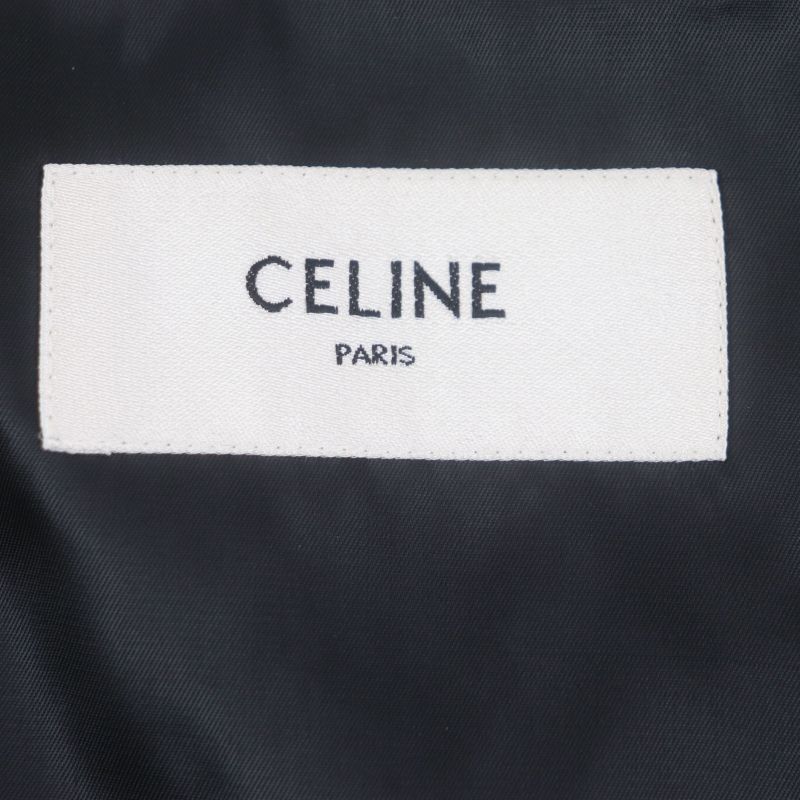  Celine 21AW 2w420819l Loose Checkerboard Boucle Logo Zip-up Blouson Silver