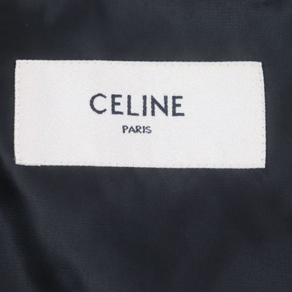  Celine 21AW 2w420819l Loose Checkerboard Boucle Logo Zip-up Blouson Silver
