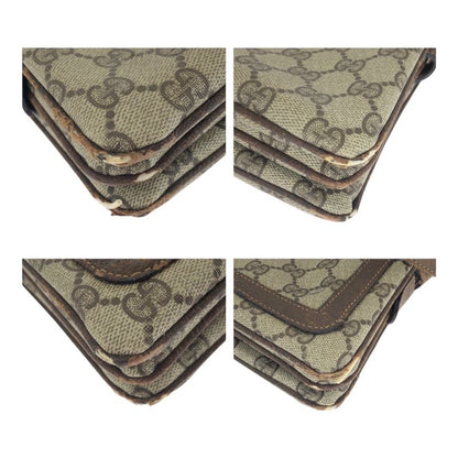 Gucci Vintage Old Gucci Sherry Line Beige Brown GG Supreme Canvas 010-378