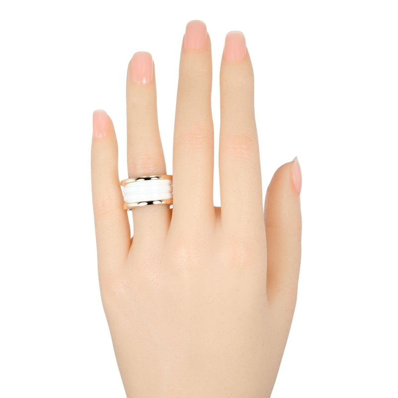 Bvlgari Bulgari Bzero1 4-band Bzero1 18K Pink Gold And Ceramic Size 13.5 Ladies