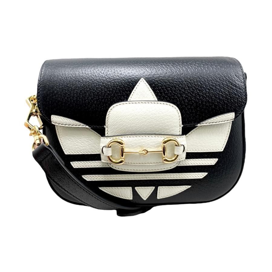 Gucci X Adidas Collaboration Shoulder Bag Horsebit Mini Bag 658574 Logo Black