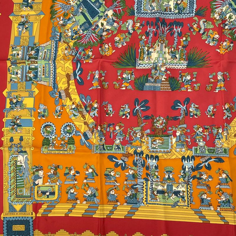 Hermes Scarf Carre 90 Astres Et Soleils Celestial Bodies And The Sun Multicolor