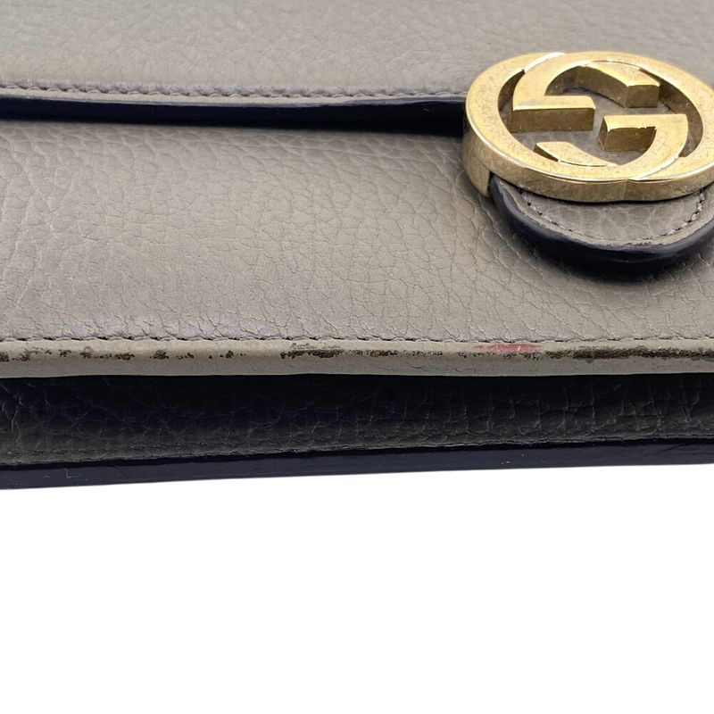 Gucci 510314 Chain Wallet Shoulder Bag Cabasn Diagonal Shoulder Brand Gray Women