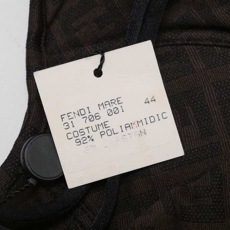 Fendi Size 44 FF Logo Zucca Pattern One Piece Swimwear Swimsuit