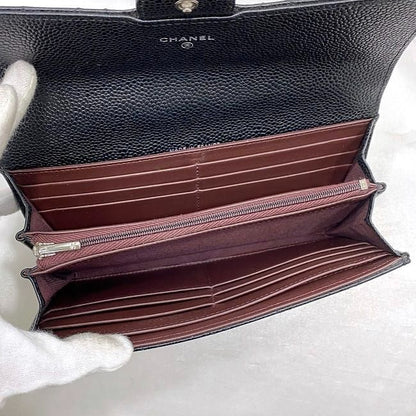Chanel Bifold Long Wallet Black Matelasse Ap0241 Excellent Condition Wallet