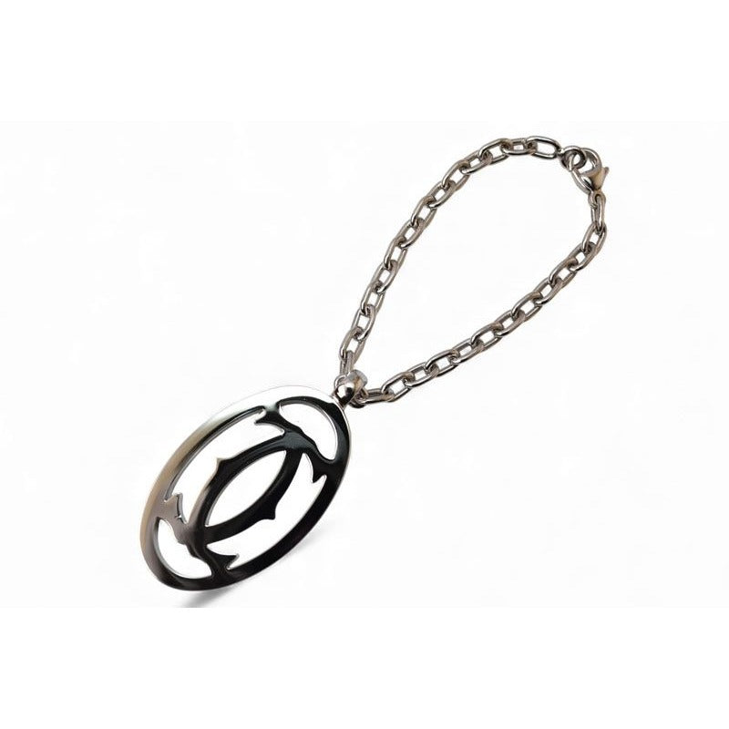 Cartier Key Holder Charm 2 C Motif Silver