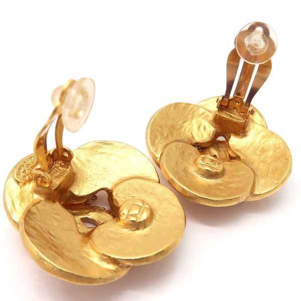 Chanel Earring 96A Vintage Coco Mark GP Flower Vintage Chanel