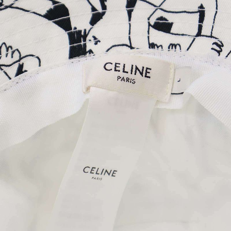Celine 22ss Graphic Design Bucket Hat 2auv1697q White L