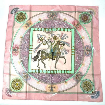 Hermes Carre 90 Silk Scarf FEUX Dartifice Flame Of Skill Pink