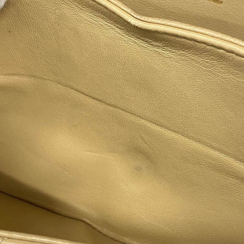 Chanel Shoulder Bag Matelasse Lambskin Beige Gold Hardware Women