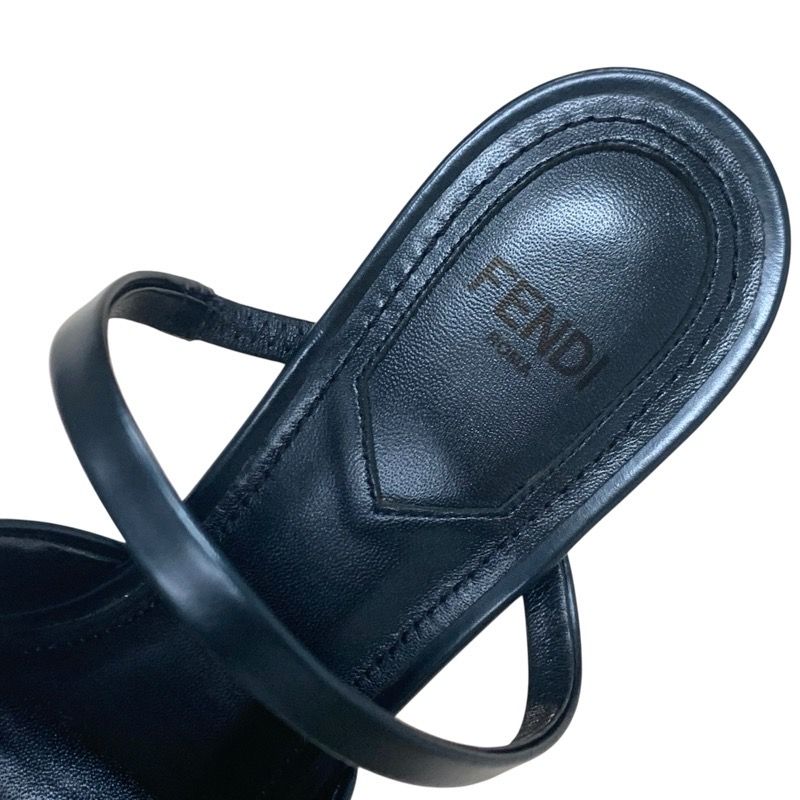 Fendi First Sandals Shoes Metallic Cles The Blue Silver Unused Metal Heel Strap