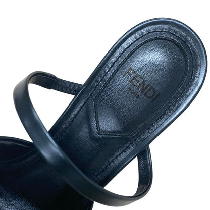 Fendi First Sandals Shoes Metallic Cles The Blue Silver Unused Metal Heel Strap