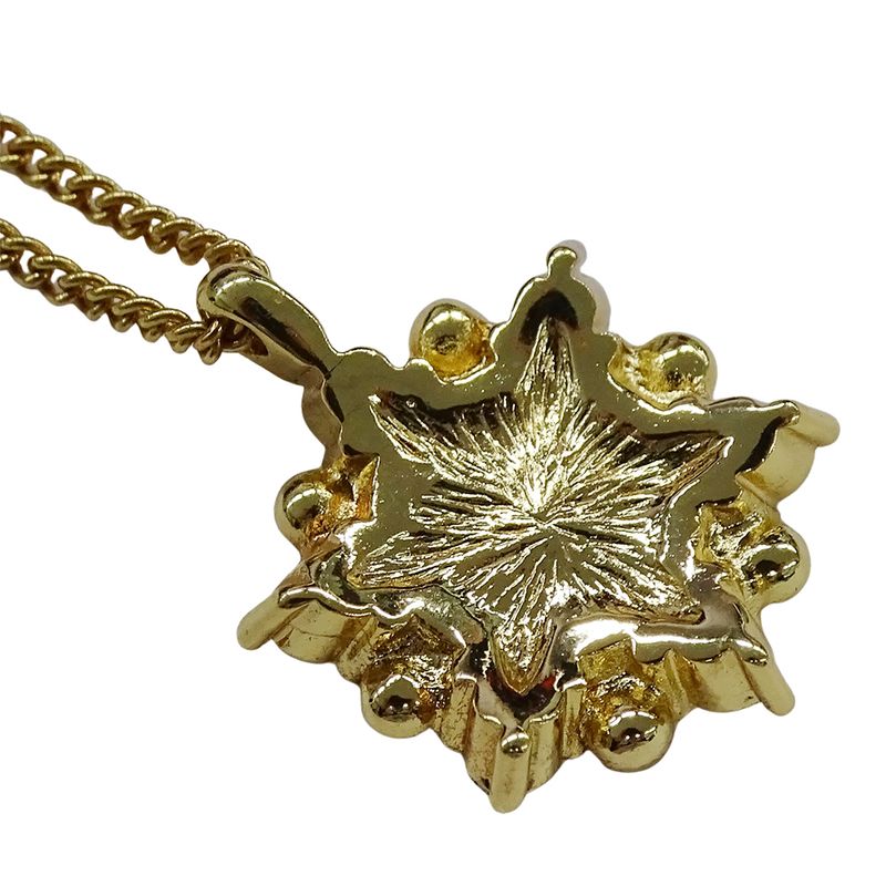 Dior Necklace Women's Branded Rhinestone Plated Gold Black CD Logo Accessory