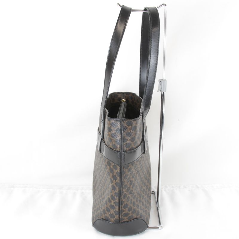 Celine Macadam Pattern Dm00/2 Tote Bag Pvc/leather Brown Basic Chic