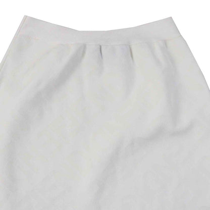 Fendi 2023 Fzq719 ANZE Logo Pattern Long Tight Skirt White Pink Gray 36 Made