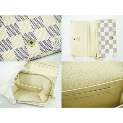 Louis Vuitton Portefeuille Tresor Damier Azur Fold Wallet White — view 8